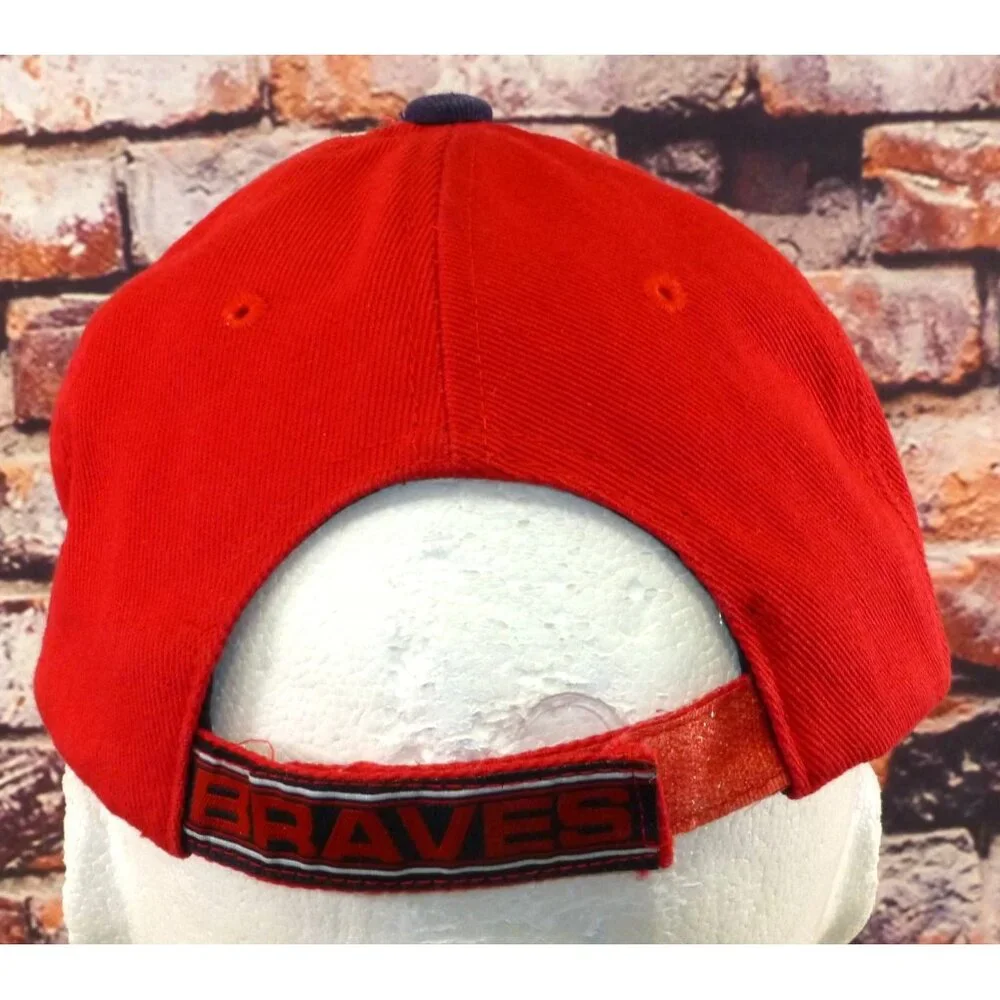 Atlanta Braves Fan Favorite Adjustable Baseball Cap Navy/Red Cotton One Size - Picture 3 of 7